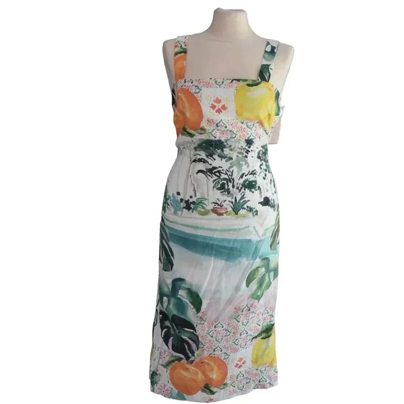 Finders Keepers |Citrus Watercoloor Linen Viscose Blend Dress Amalfi XS US 0-2 - Picture 2 of 13